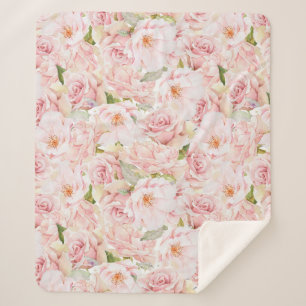 Romantischer Rosa Sherpadecke
