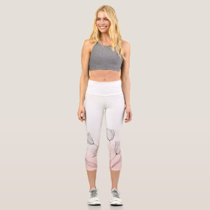 Romantischer Rosa Watercolor Capri Leggings