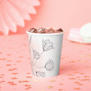 Romantischer Rosa Watercolor Pappbecher