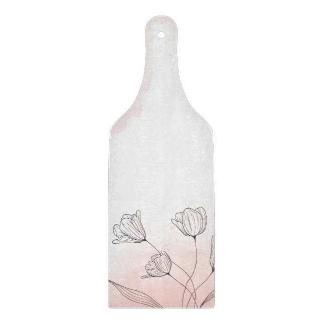 Romantischer Rosa Watercolor Schneidebrett (Vorderseite)