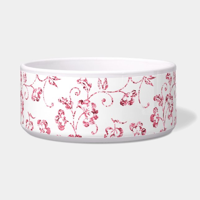 Romantischer rosafarbener Glitzer Napf (Vorderseite)