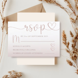 Romantischer Rosatinrot-Farbenspiel Hochzeit RSVP Karte