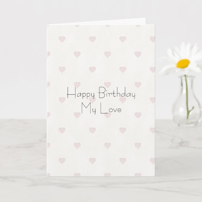 Romantischer Rosé-Herz-Geburtstag Karte (Kleine Pflanze)