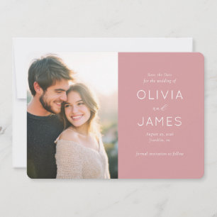 Romantischer Rosé Minimalistisches Foto Save The Date