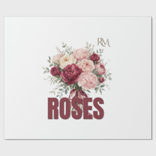 Romantischer Rosenblumenstrauß Elegantes Blumendes Geschenkpapier