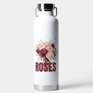 Romantischer Rosenblumenstrauß Elegantes Blumendes Trinkflasche