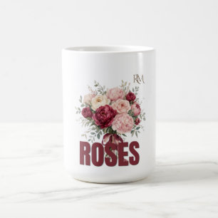 Romantischer Rosenblumenstrauß Elegantes Blumendes Verwandlungstasse