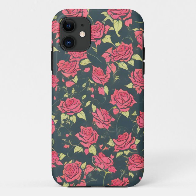 Romantischer Rosengarten Case-Mate iPhone Hülle (Rückseite)
