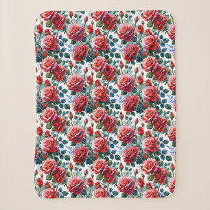 Romantischer Rosengarten-Druck Sherpadecke