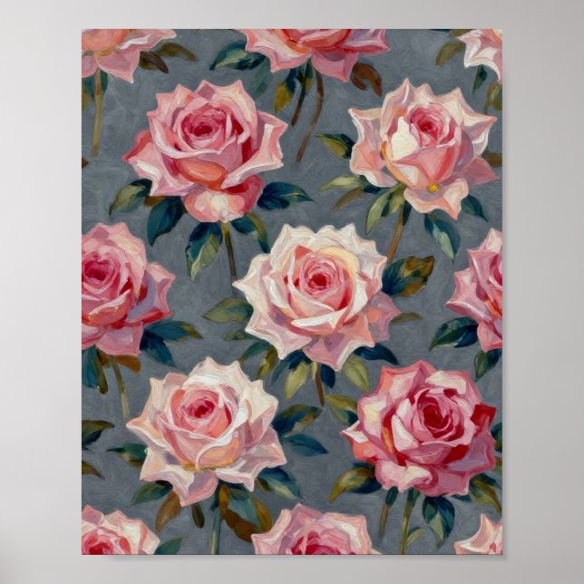 Romantischer Rosengarten mit rosigem Schimmer: Han Poster (Vorne)