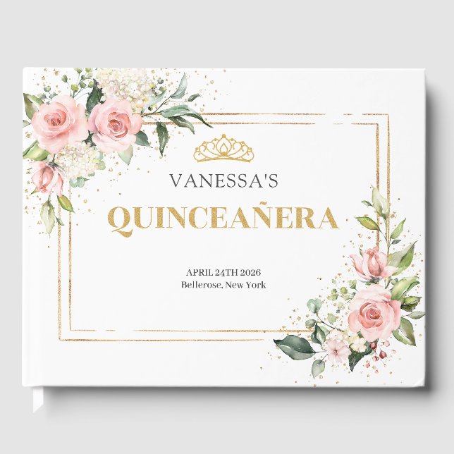 Romantischer Rosengarten Rose Goldmedaille Quincea Gästebuch (Vorderseite)