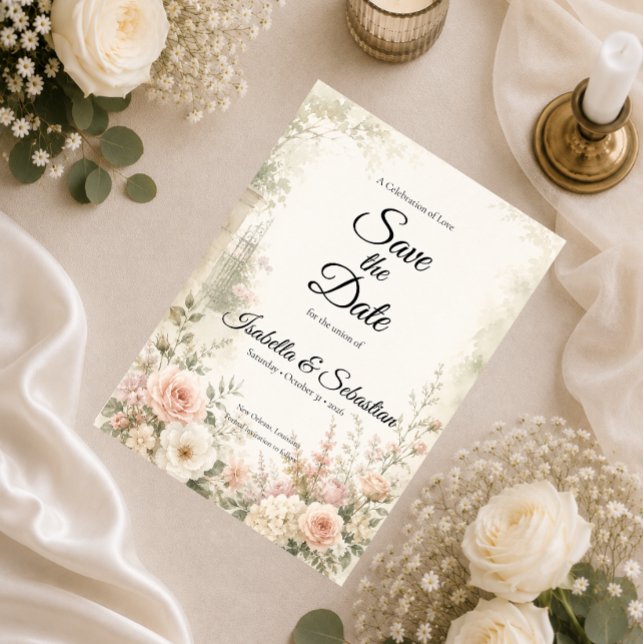 Romantischer Rosengarten Serenity Hochzeit Save The Date (Von Creator hochgeladen)