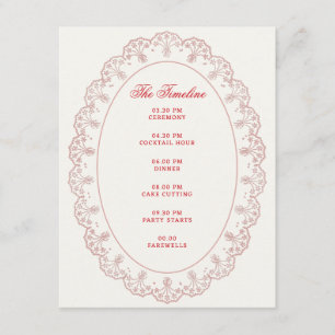 Romantischer roter Blush Vintage-Spitzenrahmen Hoc Begleitkarte