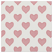 Romantischer Roter Karo Gingham Hearts Custom Fabr