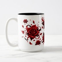 Romantischer roter Rosen-Liebesbecher | Florale Ka