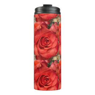 Romantischer roter Rosen-Makro-Thermal-Tumbler Thermosbecher