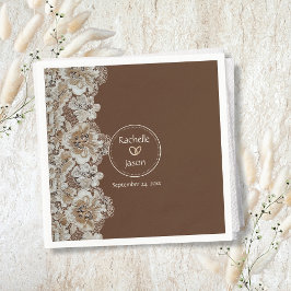 Romantischer rustikaler Western Land Leder und Spi Serviette