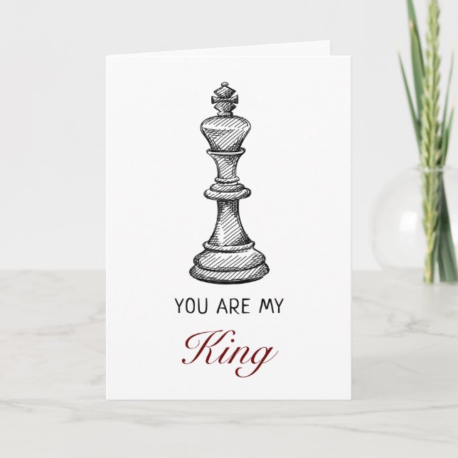 Romantischer Schachkönig Jubiläum Valentinstag Karte (Vorderseite)