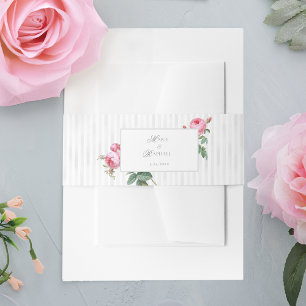 Romantischer Schick Französische Rosen Botanische Einladungsbanderole