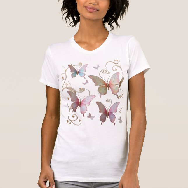 Romantischer Schmetterling T-Shirt (Vorderseite)