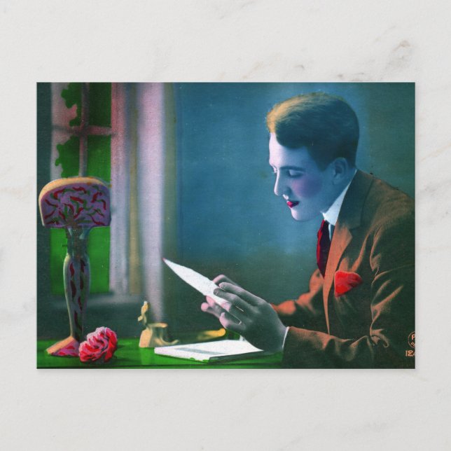 Romantischer Schriftsteller Postkarte (Vorderseite)