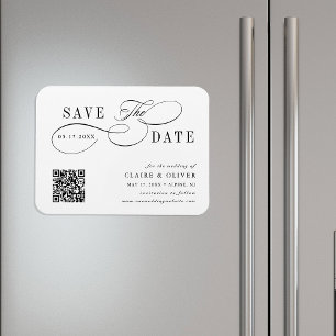 Romantischer, schwungvoller Kalligrafie-QR-Code Sa Magnet