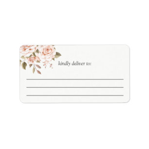 Romantischer Shabby Chic Korallenrosen Groß zum Be Adressaufkleber