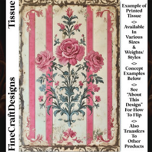Romantischer Shabby Chic Rosa Rosen CZ8 Decoupage Seidenpapier