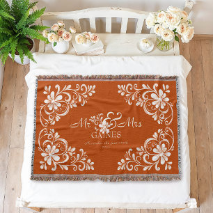Romantischer Shabby-Chic verbranntes Orange Mr & M Decke