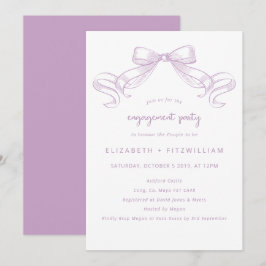 Romantischer Sketched Bow | Lilac Engagement Party Einladung