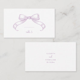 Romantischer Sketched Bow | Lilac Handwrite-Platzk Platzkarte