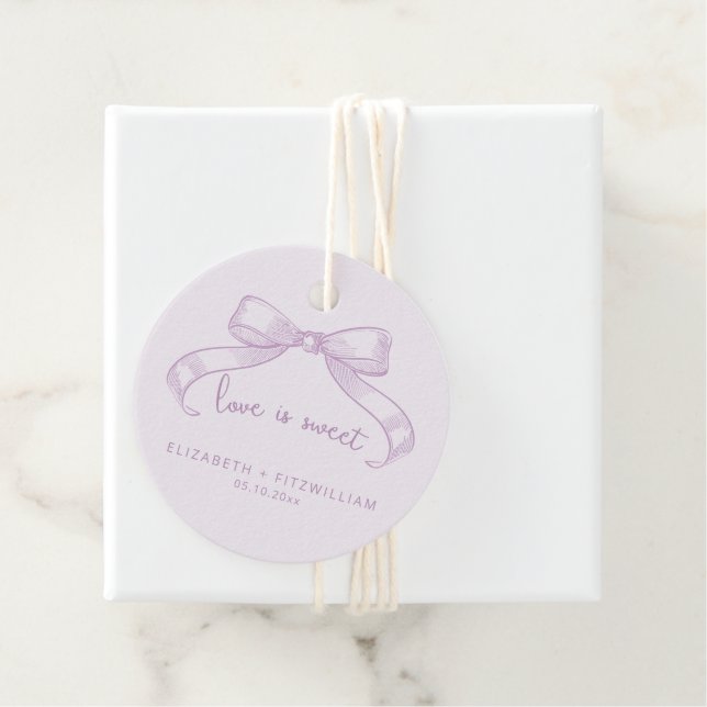 Romantischer Sketched Bow | Lilac Liebe ist süß Geschenkanhänger (Beispiel)