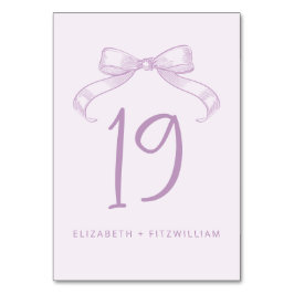 Romantischer Sketched Bow | Lilac Tischnummer Card