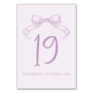 Romantischer Sketched Bow   Lilac Tischnummer Card