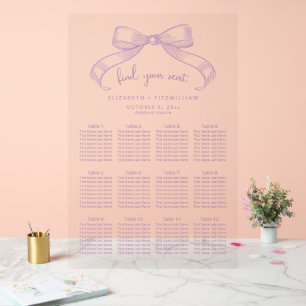 Romantischer Sketched Bow   Seekarte für Lilac Acrylschild