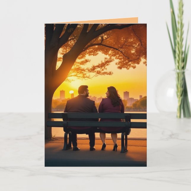 Romantischer Sonnenuntergang Feiertagskarte (Vorderseite)