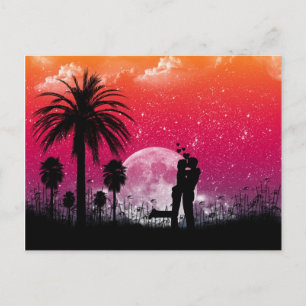 Romantischer Sonnenuntergang im Palms Postkarte