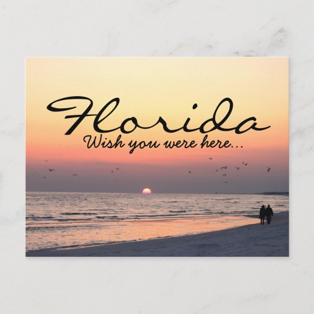 Romantischer Sonnenuntergang in Florida - Wünschen Postkarte (Vorderseite)