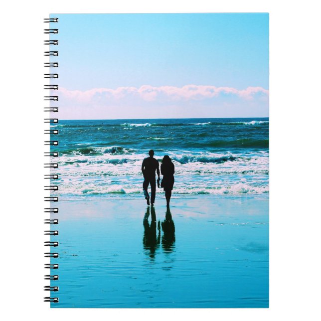 Romantischer Spaziergang auf dem StrandNotebook Notizblock (Vorderseite)
