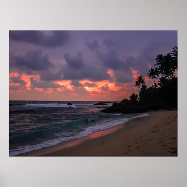 Romantischer Strand in Dusk Poster (Vorne)