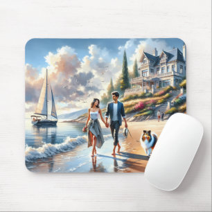 Romantischer Strandspaziergang im Cottage-Stil bei Mousepad
