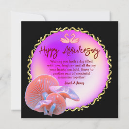 Romantischer Swan Pastel Happy Anniversary Gold Ak Karte