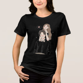 Romantischer T - Shirt für Frauen - Niedliche Lieb