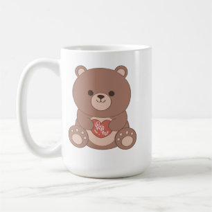 Romantischer Teddybär- und Herz-Tasse Kaffeetasse