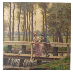 Romantischer Treffpunkt (von Edmund Blair Leighton Fliese