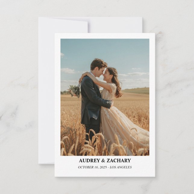 Romantischer und emotionaler Text, Foto Save the D Date (Vorderseite)