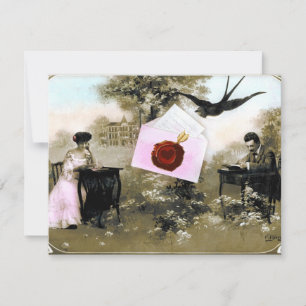 ROMANTISCHER VALENTINSBRIEF ,ROTER WACHS-SIEGEL MO EINLADUNG