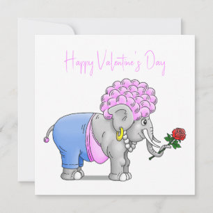 Romantischer Valentinstag-Elefant Feiertagskarte