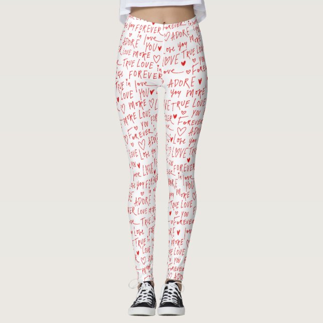 Romantischer Valentinstag Leggings (Vorderseite)