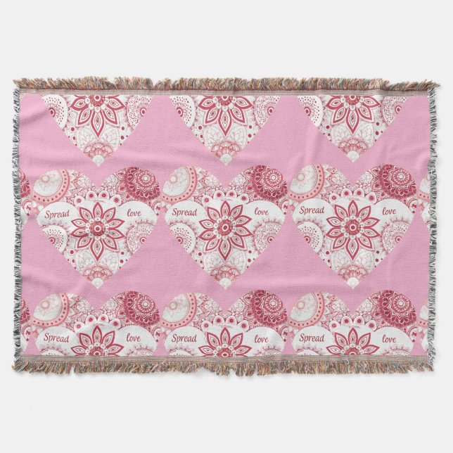 Romantischer Valentinstag Mandala Decke (Vorderseite)